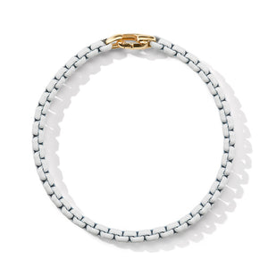 Bel Aire Chain Bracelet in White with 14K Yellow Gold Accent, Size Medium