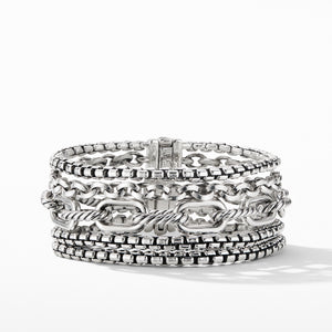 David Yurman Silver Multi-Row Chain Bracelet