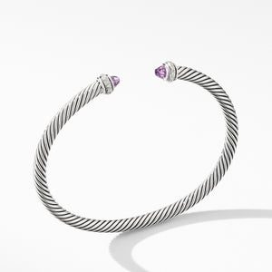 Cable Classic Bracelet with Amethyst and Diamonds, Size Medium
