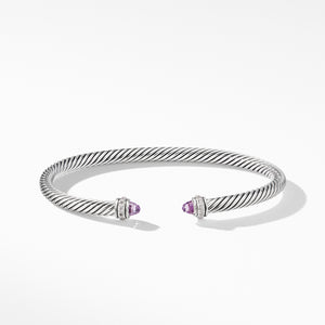 Cable Classic Bracelet with Amethyst and Diamonds, Size Medium