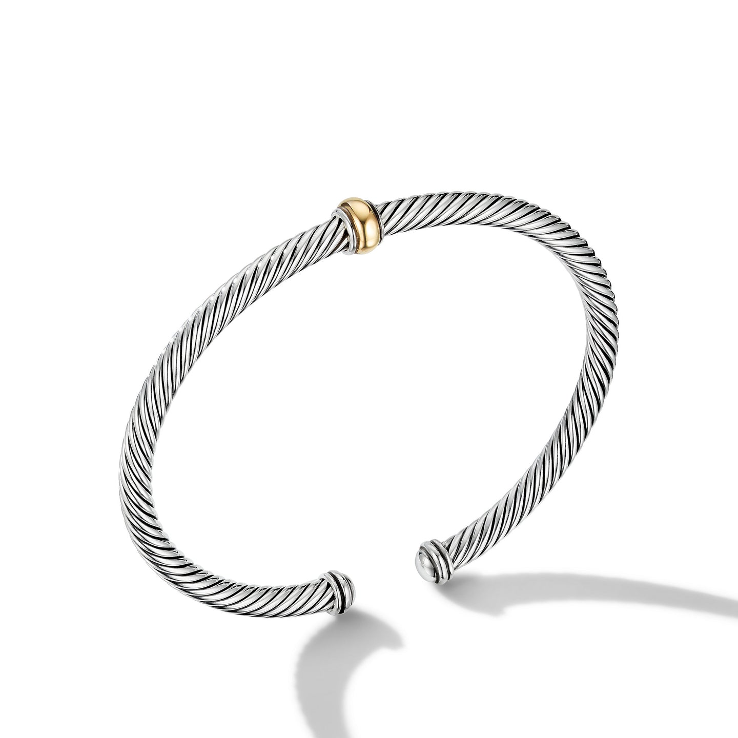 Cable Classics Center Station Bracelet with 18K Yellow Gold, Size Large