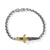 Waves Dagger Bracelet with 18K Yellow Gold and Pavé Black Diamonds, Size Medium