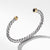Cable Cuff Bracelet with 18K Yellow Gold and Black Onyx, Size Large