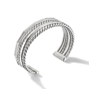 Stax Narrow Cuff Bracelet with Diamonds, Size Small