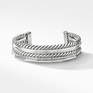 Stax Narrow Cuff Bracelet with Diamonds, Size Small