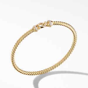 David Yurman Cable Buckle Bracelet in Gold with Diamonds