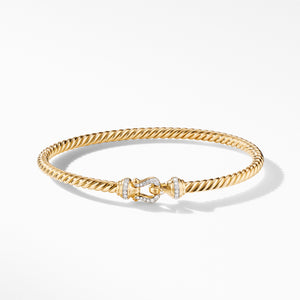 David Yurman Cable Buckle Bracelet in 18k Yellow Gold with Diamonds
