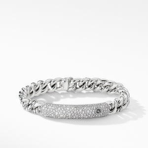 Belmont Curb Link ID Bracelet with Pavé Diamonds, Size Medium