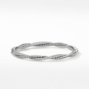 David Yurman Petite Infinity Bracelet in Sterling Silver with Pavé Diamonds