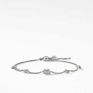 Petite Starburst Station Chain Bracelet with Pavé Diamonds
