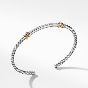 David Yurman Petite Helena Two Station Wrap Bracelet with Gold and Diamonds