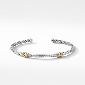 David Yurman Petite Helena Two Station Wrap Bracelet with 18k Yellow Gold and Diamonds