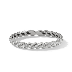 Pavéflex Bracelet in 18K White Gold with Diamonds, Size Medium