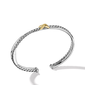 Petite X Center Station Bracelet with 18K Yellow Gold, Size Large