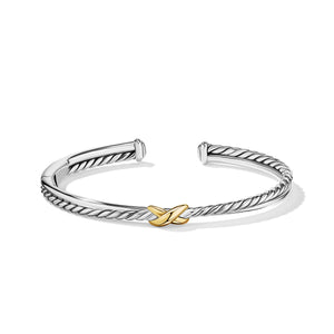 Petite X Center Station Bracelet with 18K Yellow Gold, Size Medium