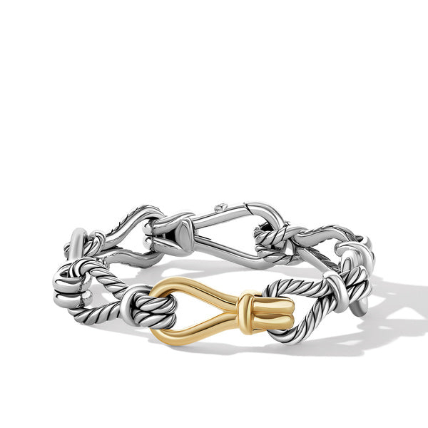 Thoroughbred Loop Chain Bracelet with 18K Yellow Gold, Size Large