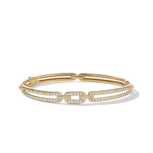 Stax Linked Bracelet in 18K Yellow Gold with Pavé Diamonds