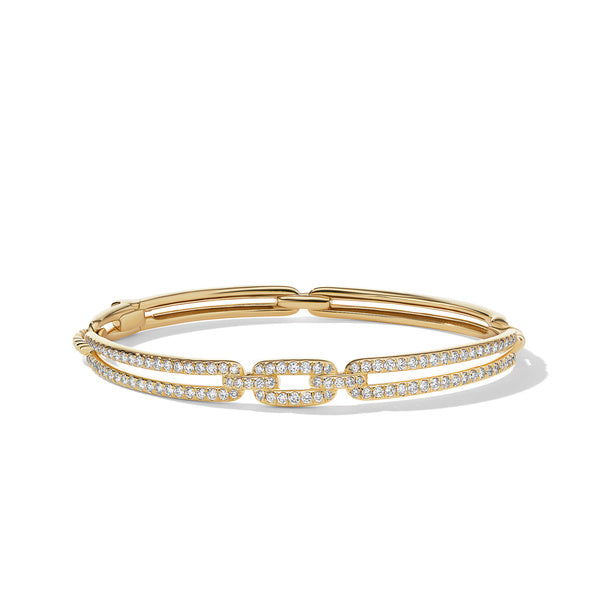 Stax Linked Bracelet in 18K Yellow Gold with Pavé Diamonds