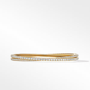 David Yurman 18K Yellow Gold Diamond Two-Row Bracelet