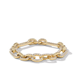 David Yurman Lexington Chain Bracelet in 18K Yellow Gold with Full Pavé Diamonds