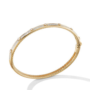 Medium David Yurman Modern Renaissance Bracelet in 18K Yellow Gold with Diamonds