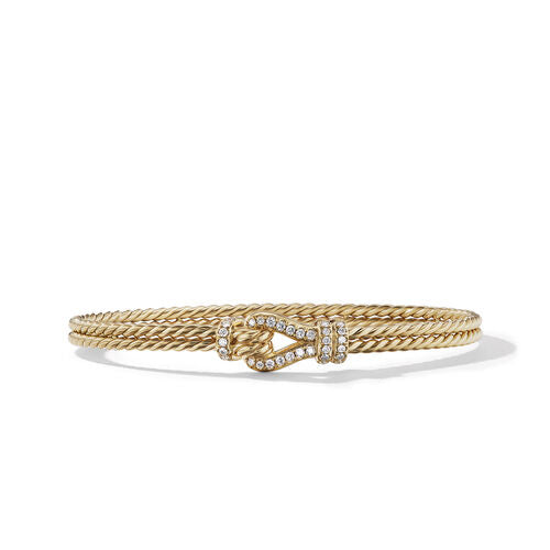 Thoroughbred Loop Bracelet in 18K Yellow Gold with Pavé Diamonds
