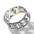 Carlyle Bracelet in Sterling Silver with 18K Yellow Gold, Size Large