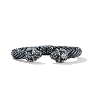 Renaissance Bracelet in Blackened Silver with Pavé Diamonds