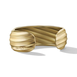 Cable Edge Cuff Bracelet in Recycled 18K Yellow Gold