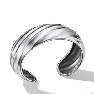 Cable Edge Cuff Bracelet in Recycled Sterling Silver