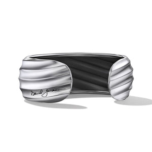 Cable Edge Cuff Bracelet in Recycled Sterling Silver