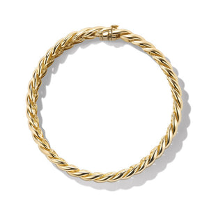 Sculpted Cable Bracelet in 18K Yellow Gold, Size Large