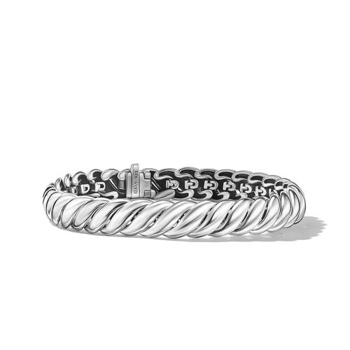 Sculpted Cable Bracelet in Sterling Silver, Size Medium