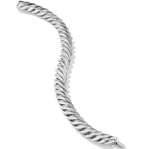 Sculpted Cable Bracelet in Sterling Silver, Size Medium