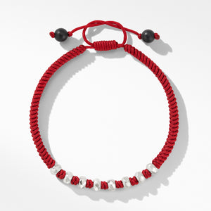 DY Fortune Woven Bracelet in Red with Black Onyx