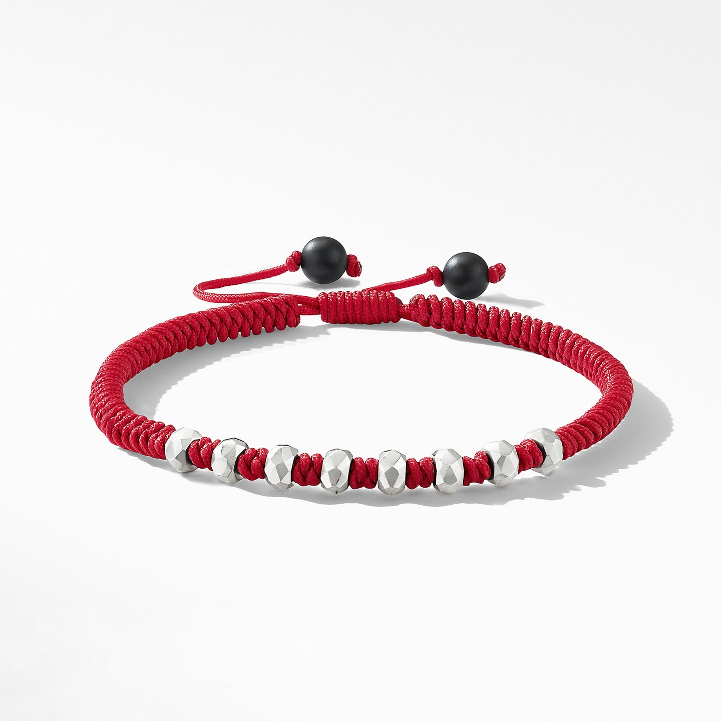 DY Fortune Woven Bracelet in Red with Black Onyx