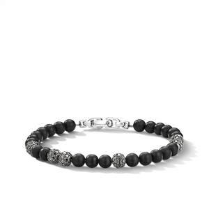 Spiritual Beads Bracelet with Pavé Black Diamonds