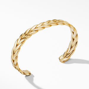 Chevron Woven Cuff Bracelet in 18K Yellow Gold, Size Medium