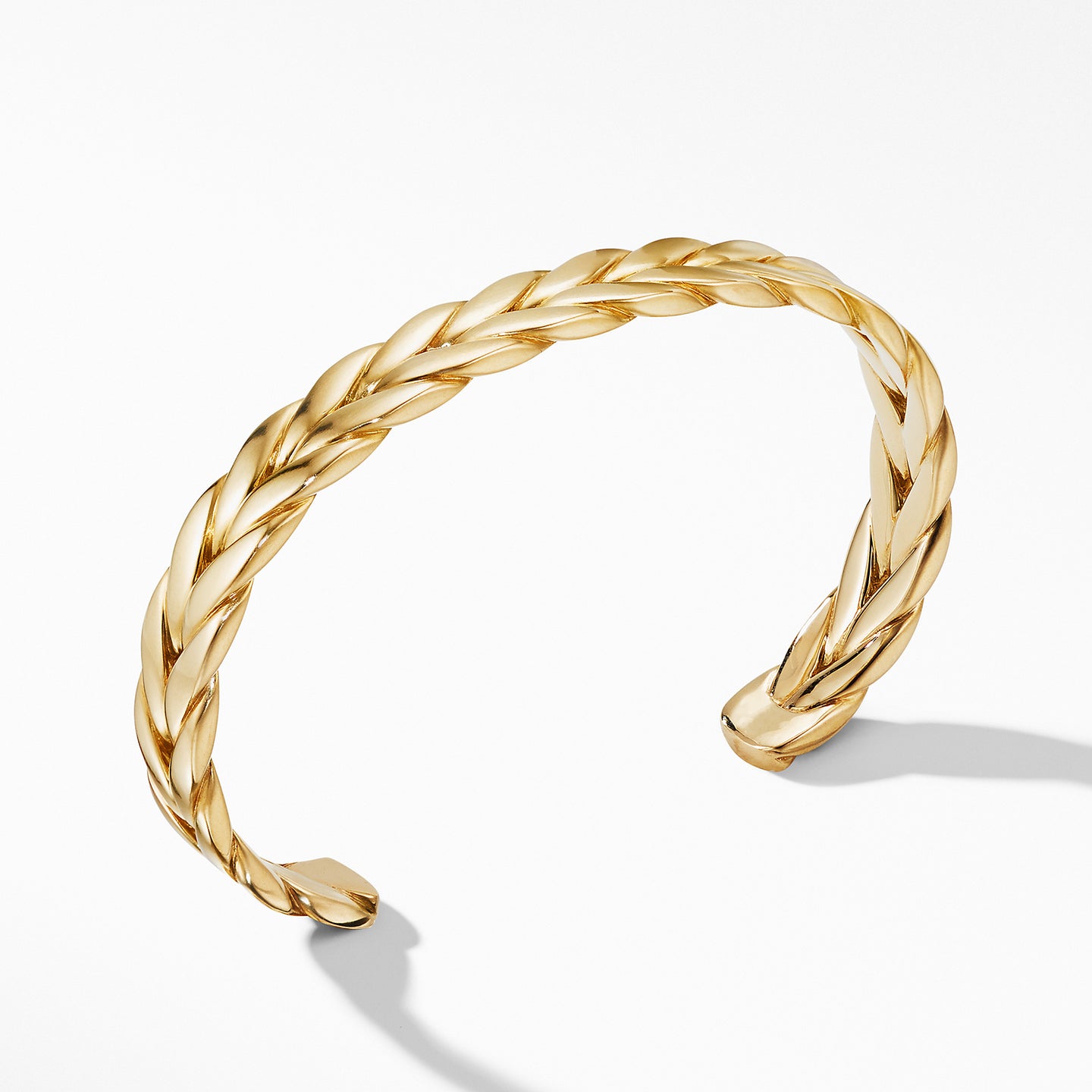 Chevron Woven Cuff Bracelet in 18K Yellow Gold, Size Medium