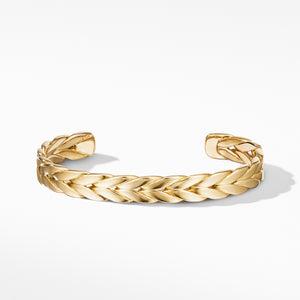 Chevron Woven Cuff Bracelet in 18K Yellow Gold, Size Medium