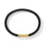 Chevron Black Rubber Bracelet with 18K Yellow Gold and Pavé Diamonds