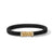 Chevron Black Rubber Bracelet with 18K Yellow Gold and Pavé Diamonds