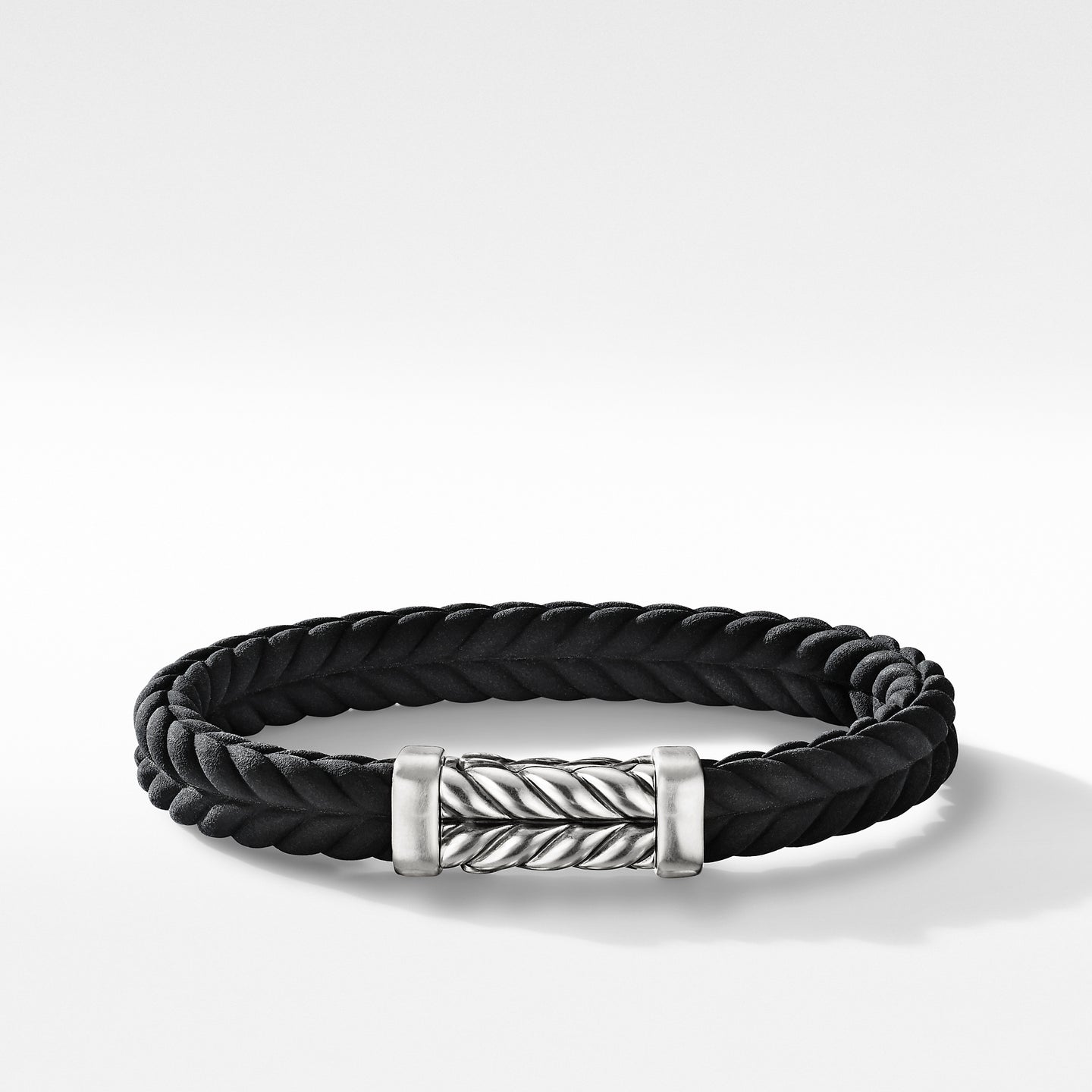 Chevron Black Rubber Bracelet, Size Medium