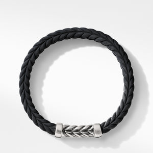 Chevron Black Rubber Bracelet, Size Medium