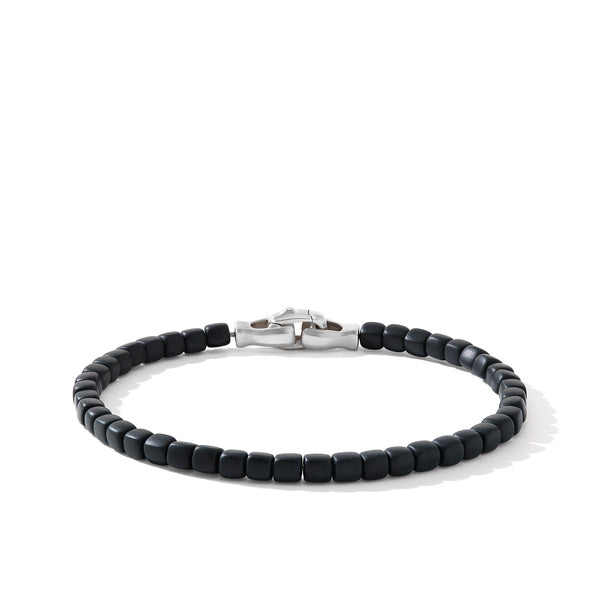 Spiritual Beads Cushion Bracelet with Black Onyx, Size Large