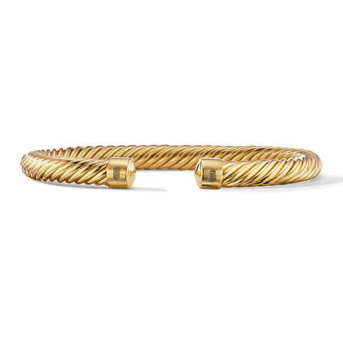Cable Cuff Bracelet in 18K Yellow Gold, Size Medium