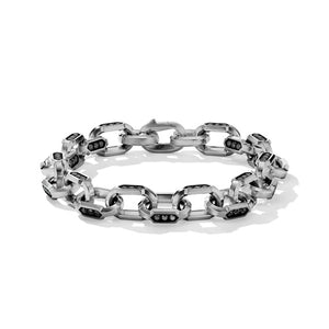 Hex Chain Link Bracelet with Pavé Black Diamonds