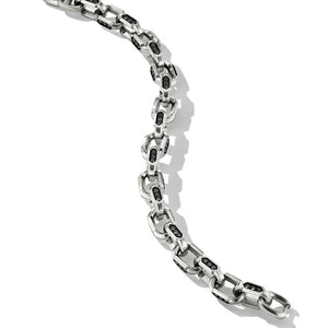 Hex Chain Link Bracelet with Pavé Black Diamonds