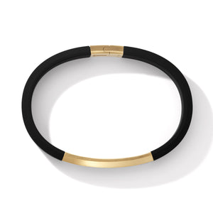 Streamline ID Black Rubber Bracelet with 18K Yellow Gold