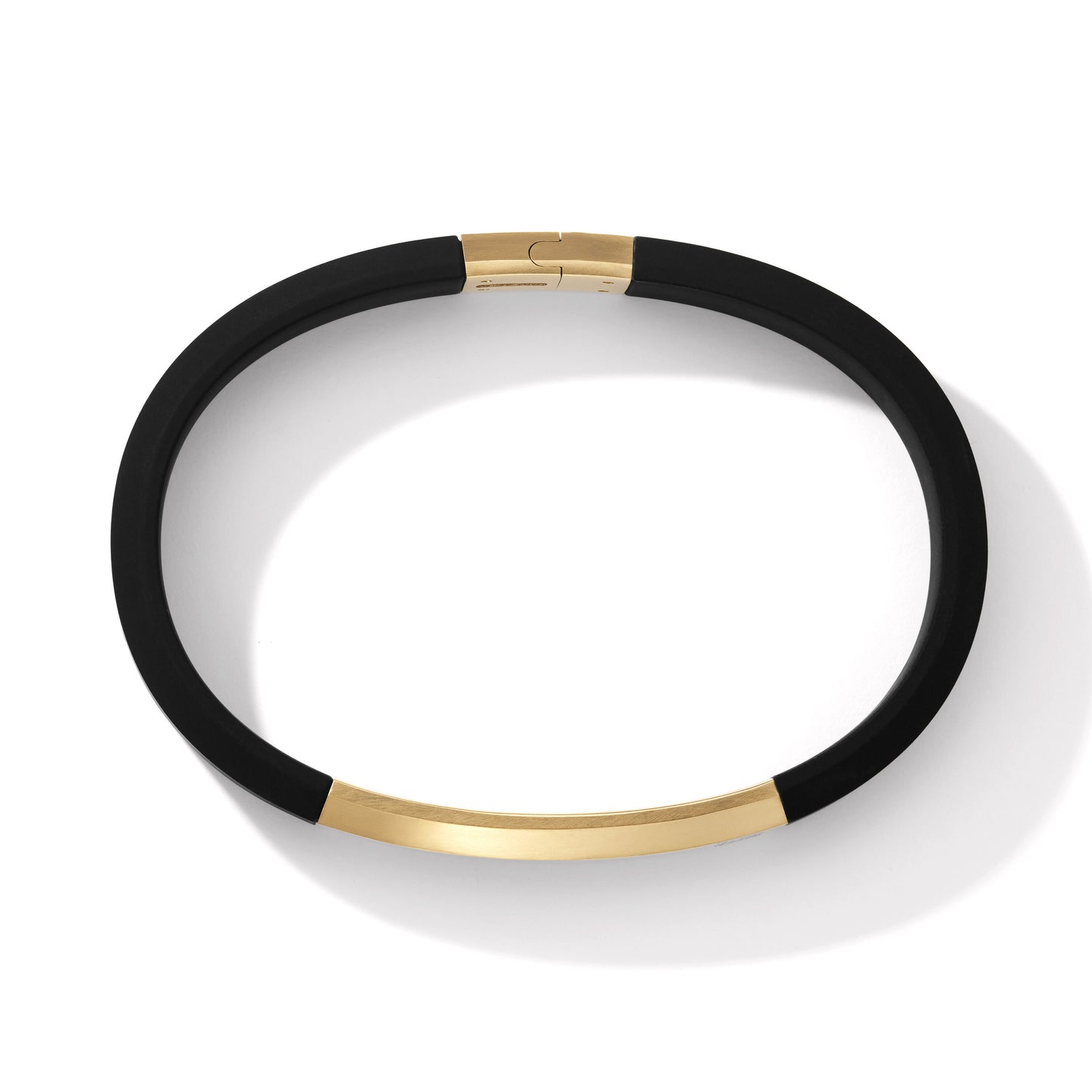 Streamline ID Black Rubber Bracelet with 18K Yellow Gold